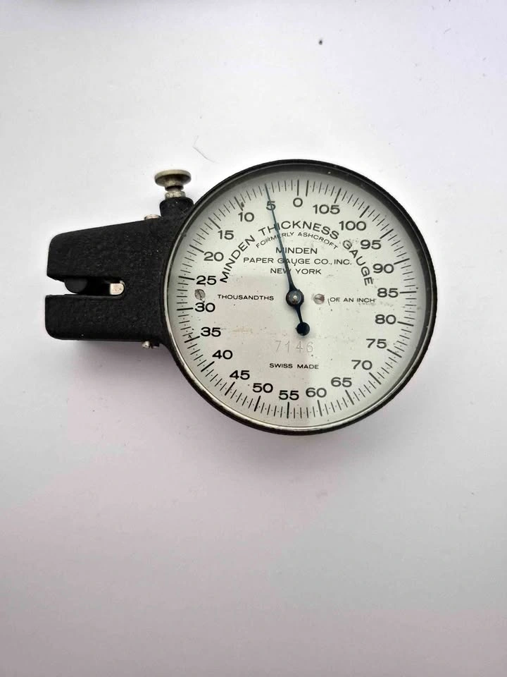 Vintage Minden Paper Thickness Gauge