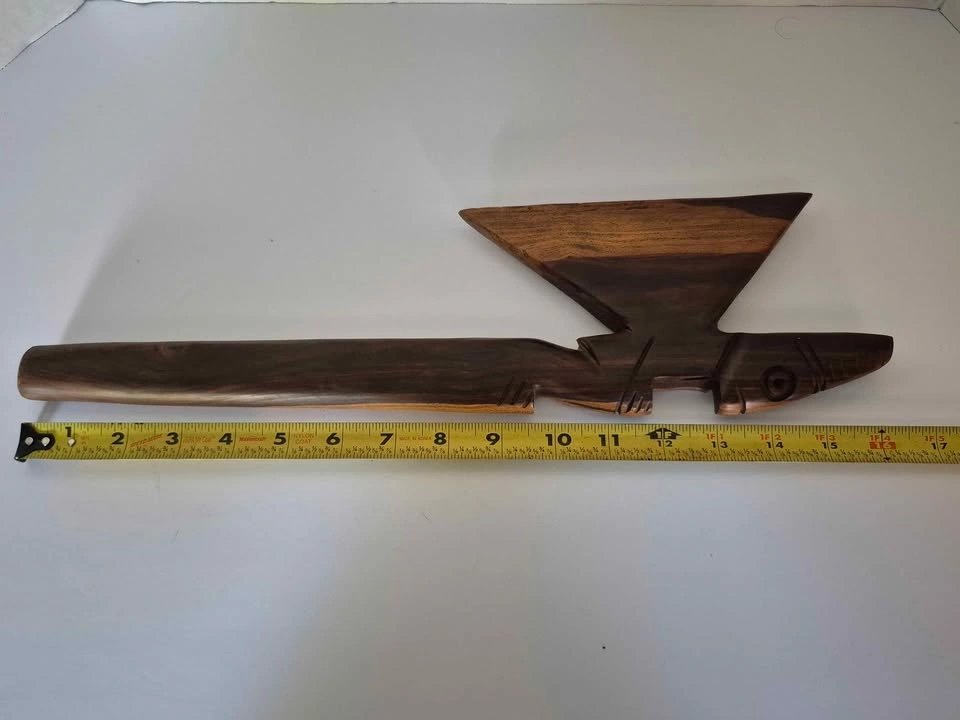 Brazilian Hand-Carved Wooden Decorative Axe - photo 5