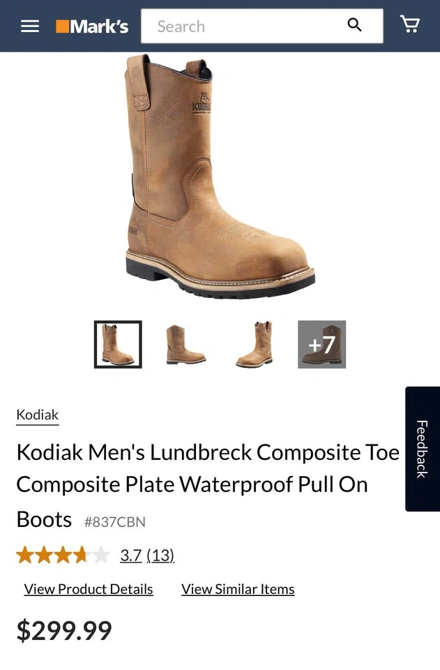 Kodiak Men's Lundbreck Composite Toe Waterproof Pull On Boots - photo 4