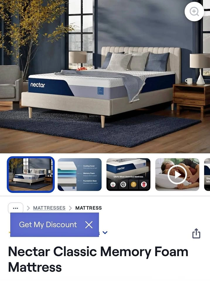 Full Size Nectar Mattress AND Headboard