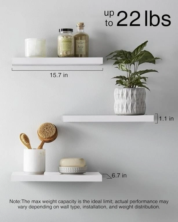 3 Floating Shelves with Metal Brackets - Brand New - photo 3