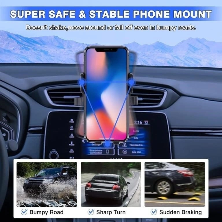 Air Vent Car Phone Holder, Case Friendly for 4-7 Inch Phones - photo 3