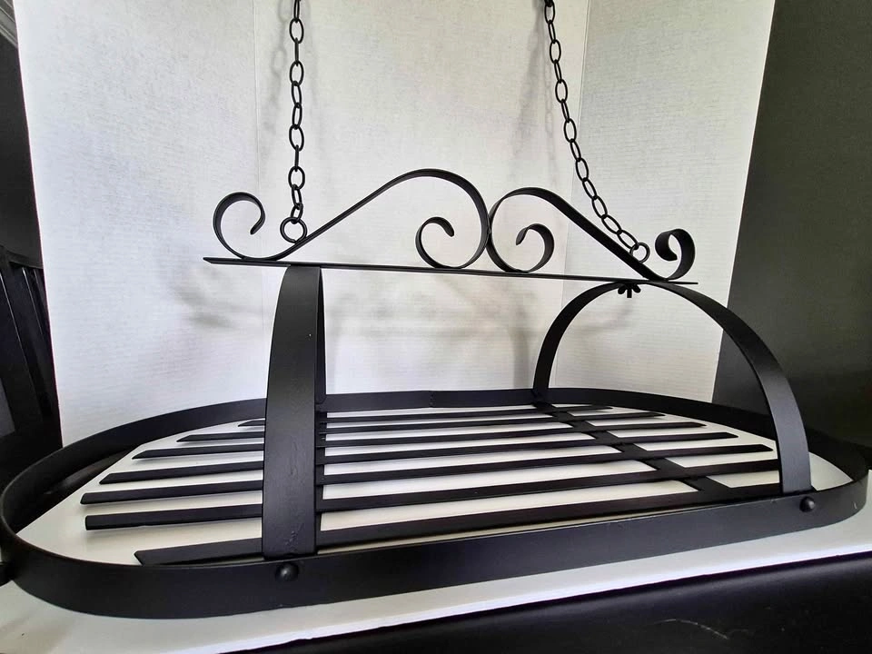 Wrought Iron Hanging Pot Rack with 10 Hooks