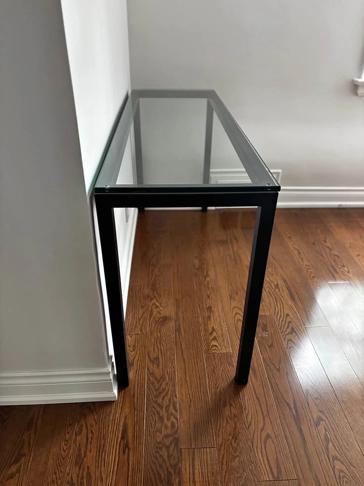 Modern Glass and Metal Console Table