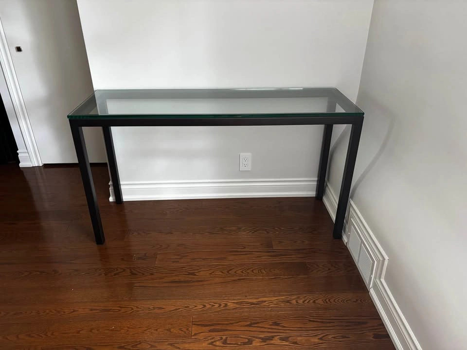 Modern Glass and Metal Console Table - photo 2