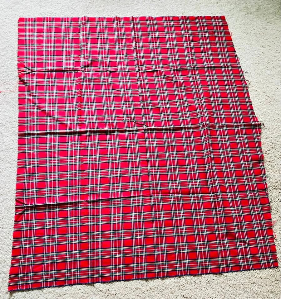 Tartan plaid fabric, 2 pieces, 1 and 1.3 yard (44” width)