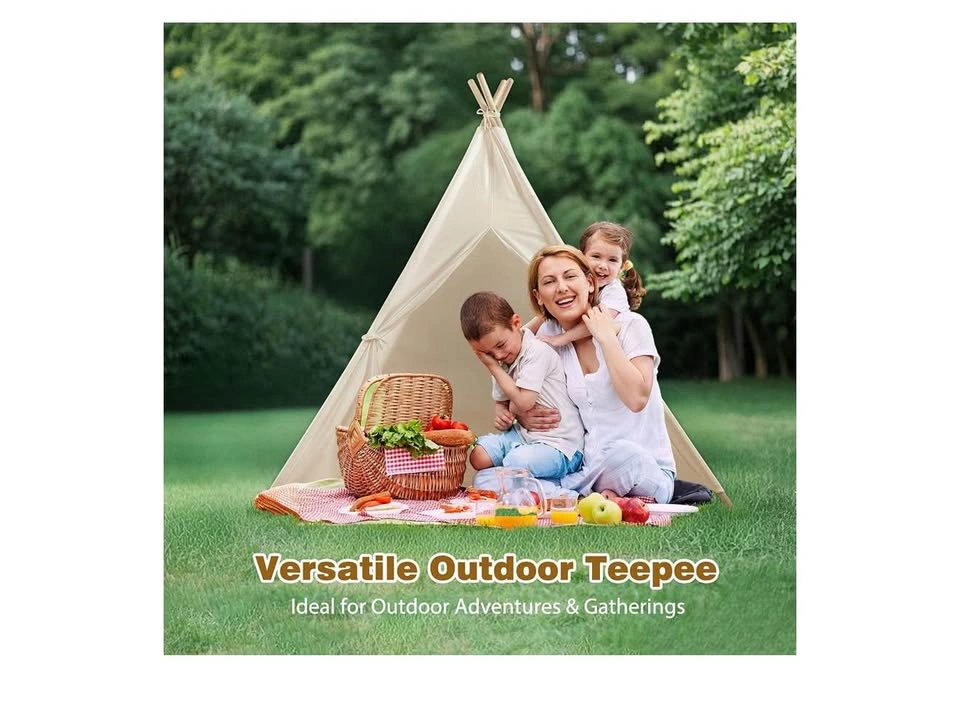Kids Teepee Play Tent | White Canvas | Monobeach | With Box - photo 5