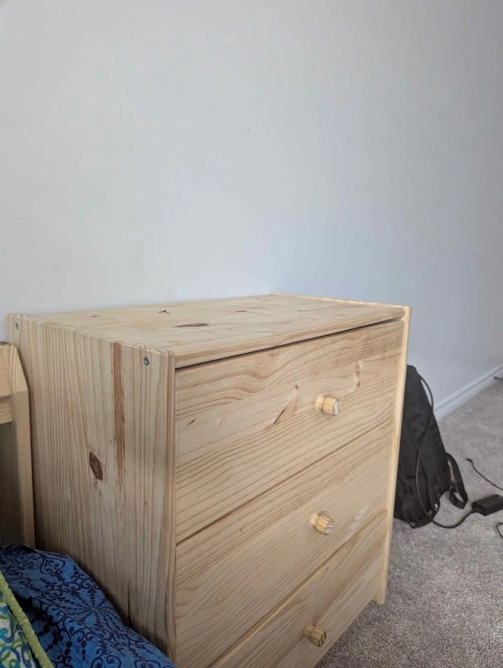 IKEA Wooden Single Bed Frame + Dresser Set - photo 3