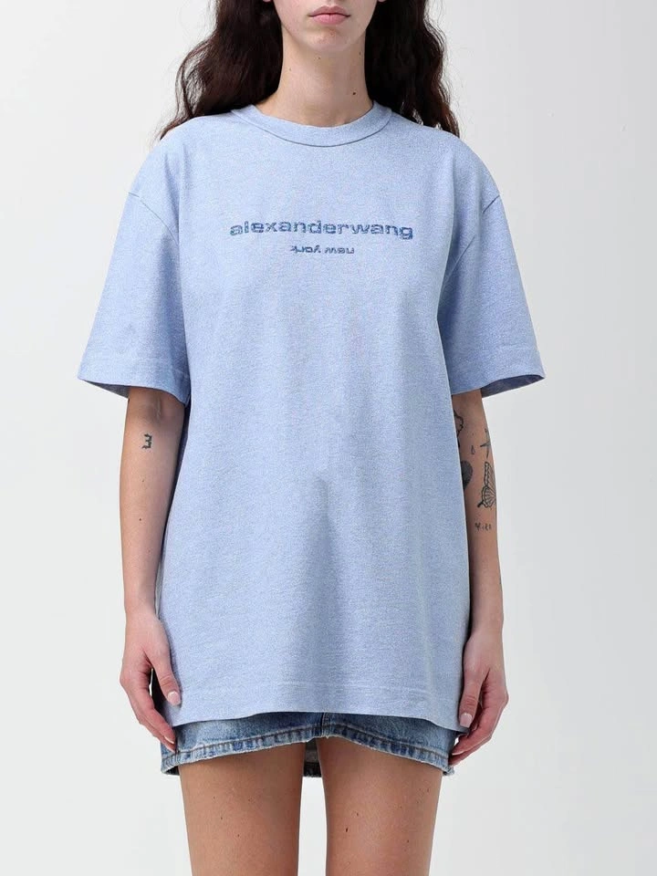 Alexander Wang Blue Glitter T-Shirt