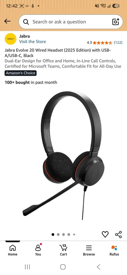 Jabra Evolve 20 Wired Stereo Headset - photo 2