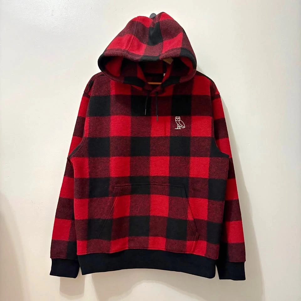 OVO BUFFALO PLAID WOOL-BLEND HOODIE