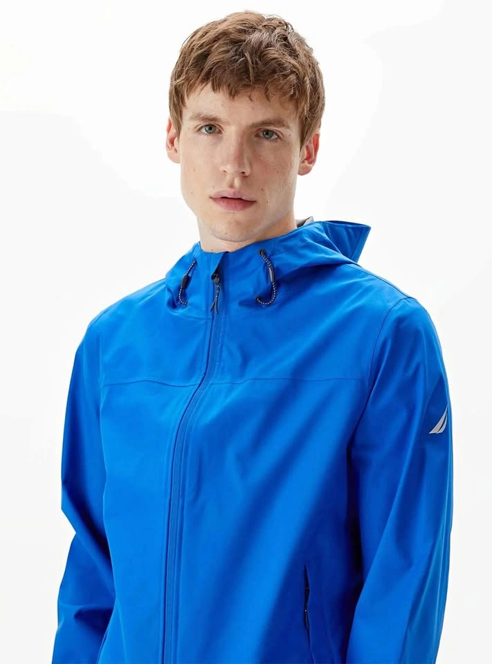 Men's Classic Windbreaker with Hood, Blue, Water Resistant