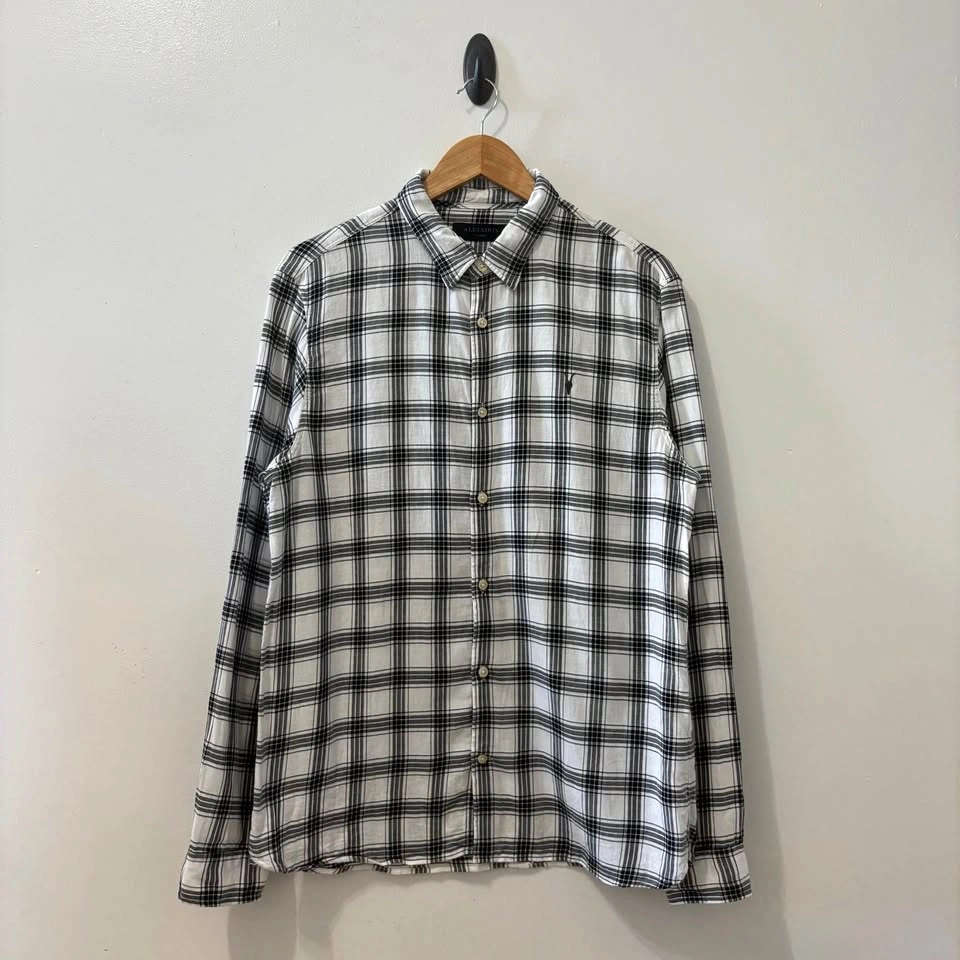 AllSaints Plaid Button Down Shirt