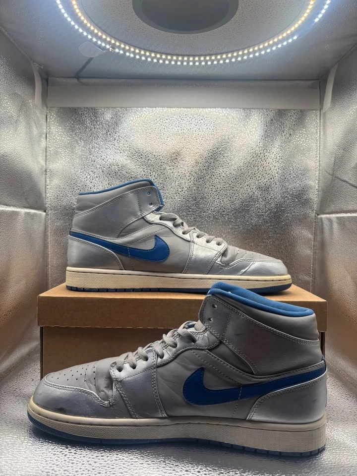 Air Jordan 1 mid wolf grey sport blue - photo 5