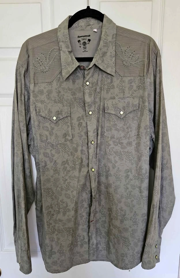 Vintage GUESS Western Snap Long Sleeve Shirt - Size XL