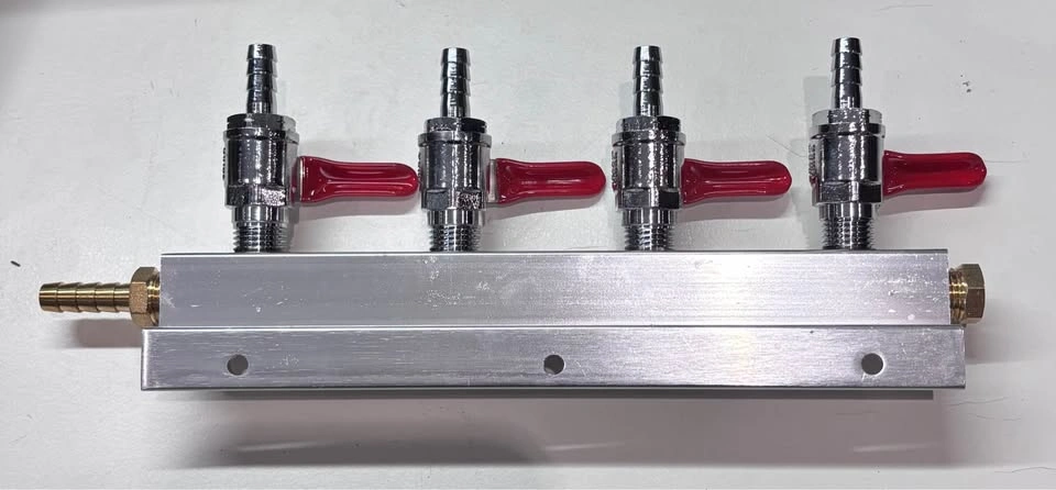 4-Way Co2 Air Gas Distribution Manifold Splitter, Beer Splitter - photo 2