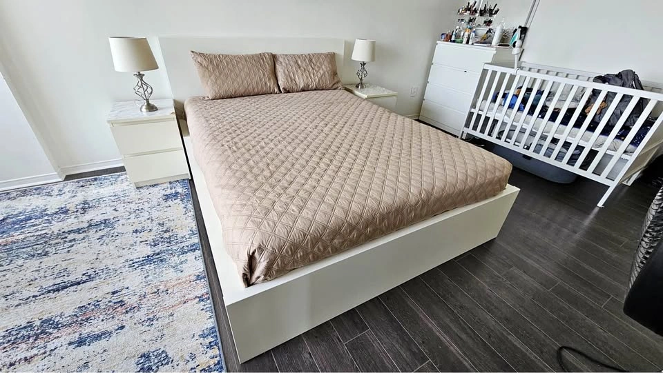 IKEA Malm Queen Bed Frame with 2 Nightstands - MOVING SALE
