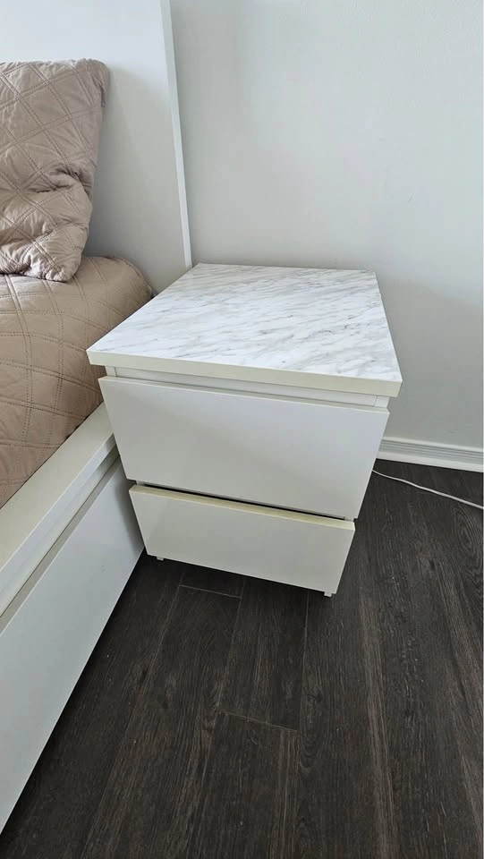 IKEA Malm Queen Bed Frame with 2 Nightstands - MOVING SALE - photo 2