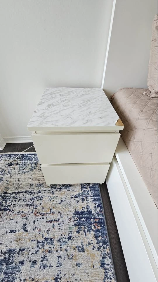 IKEA Malm Queen Bed Frame with 2 Nightstands - MOVING SALE - photo 3