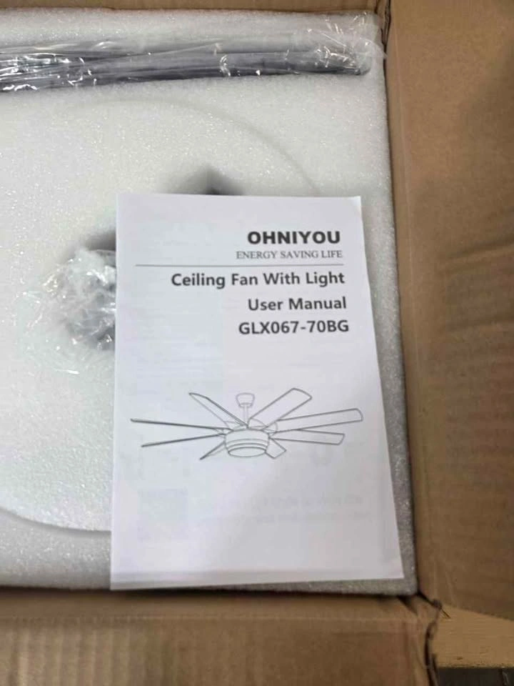 Ohniyou 70 Inch Ceiling Fan with Remote - photo 4
