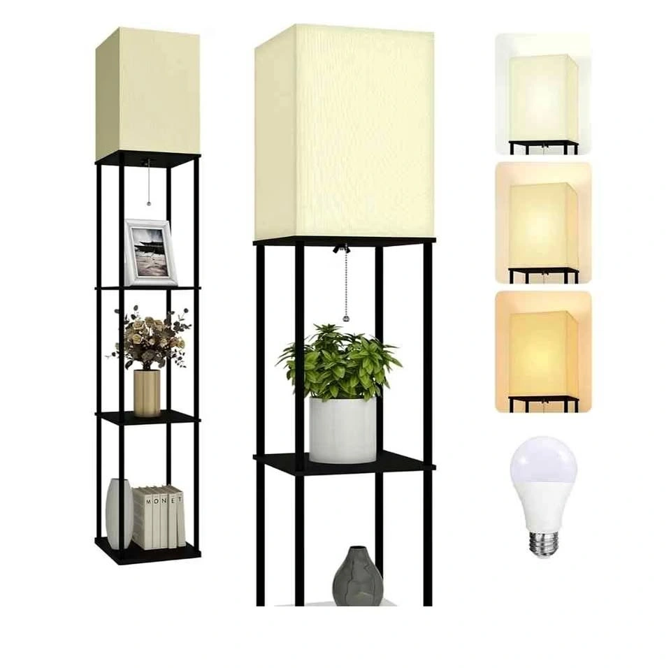 Modern Shelf Floor Lamp with Storage Shelves