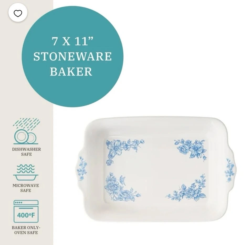 The Pioneer Woman Heritage Floral Stoneware Baker with Lid - 7x1 - photo 5