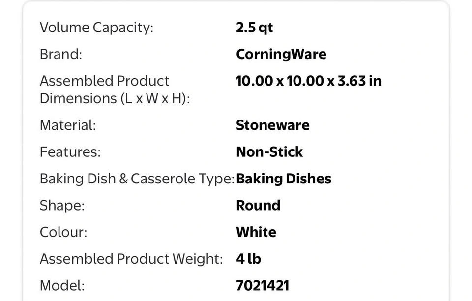 CorningWare Stoneware Casserole Dish 2.5 qt - photo 4