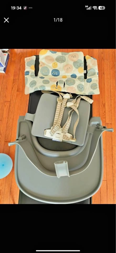 Stokke Tripp Trapp Baby Set + Tray + Cushion Set - Storm Grey