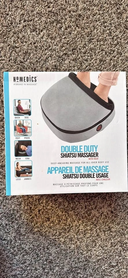 Homedics Double Duty Shiatsu Massager with Heat – Brand New