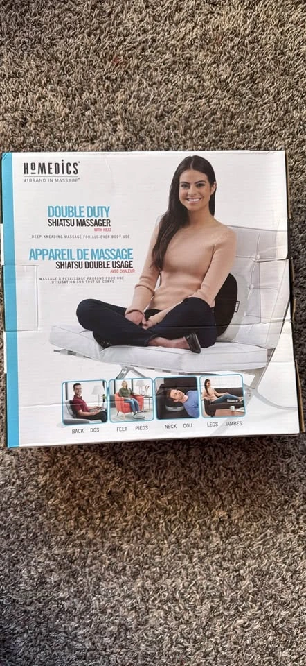 Homedics Double Duty Shiatsu Massager with Heat – Brand New - photo 2