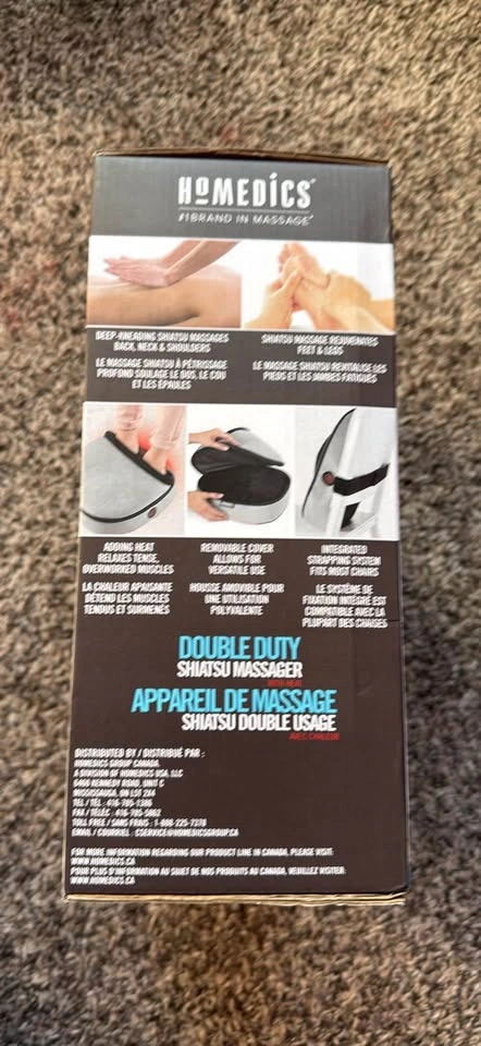 Homedics Double Duty Shiatsu Massager with Heat – Brand New - photo 4