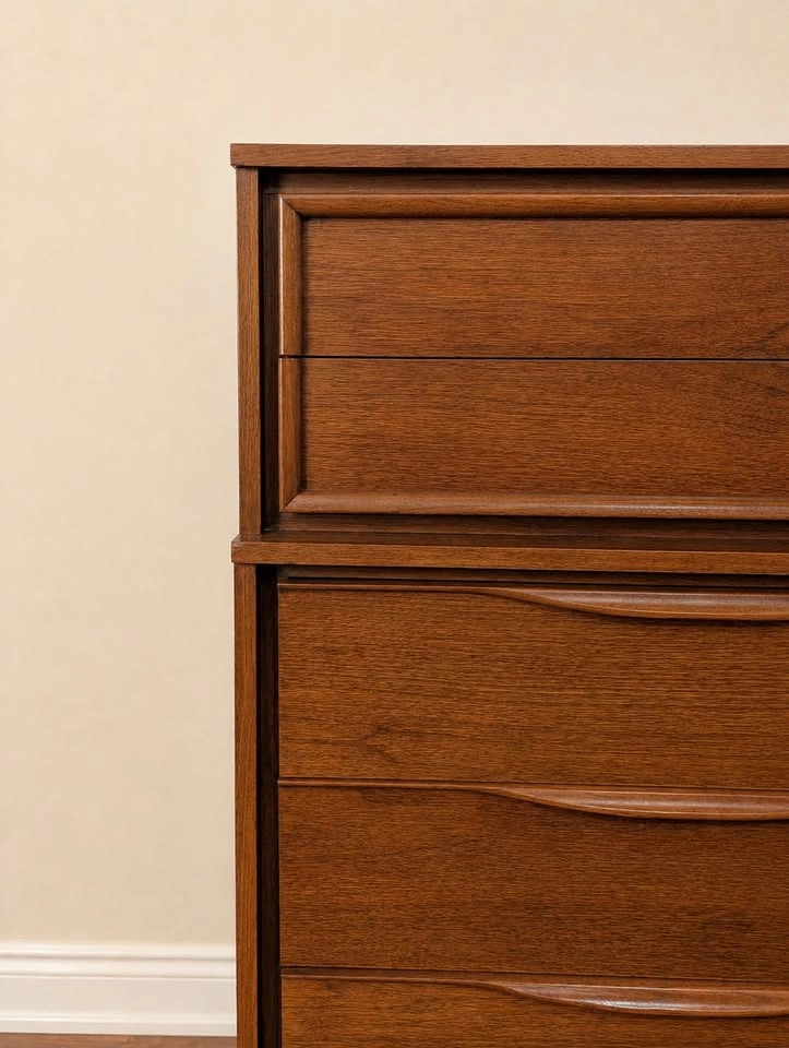 Vintage Walnut Highboy Dresser - Mid Century Modern - photo 4
