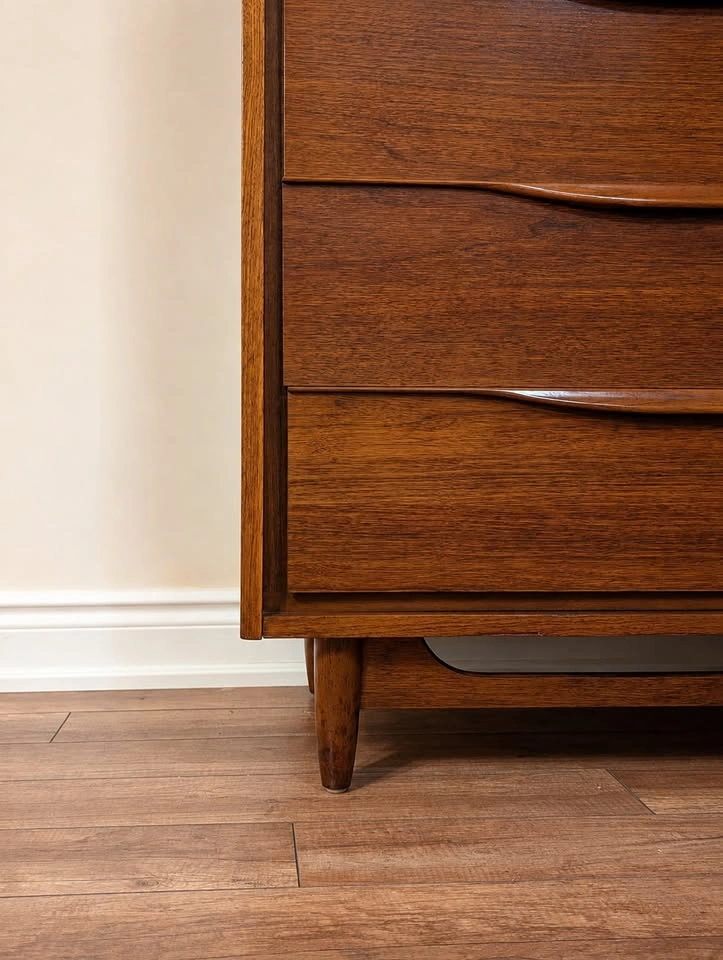 Vintage Walnut Highboy Dresser - Mid Century Modern - photo 5