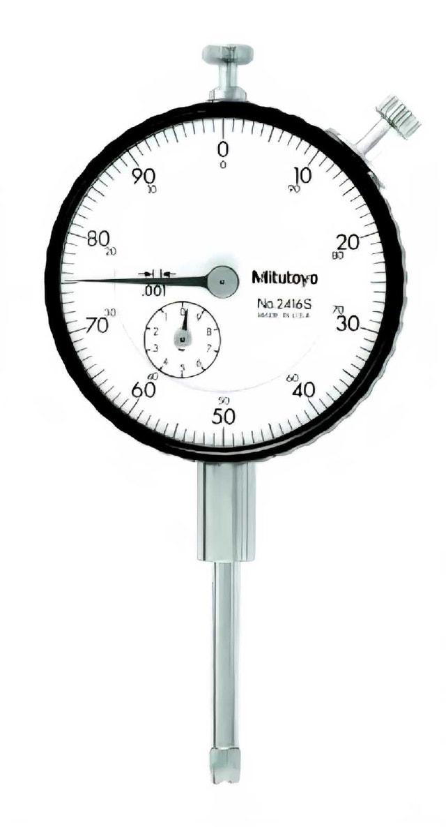 Mitutoyo 2416A-10 Series 2" Dial Indicator, lug back 1", 0.001"