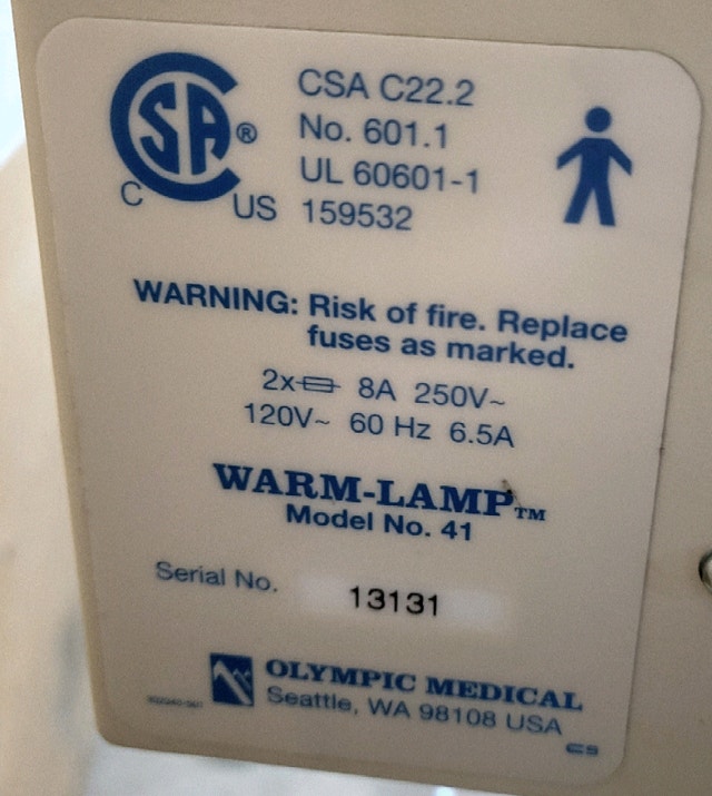 Warming Lamp US made, medical grade - photo 3