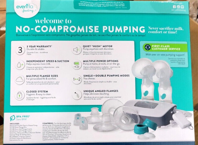 New Sealed Evenflo Feeding Advanced Double Electric Breast Pump - photo 5