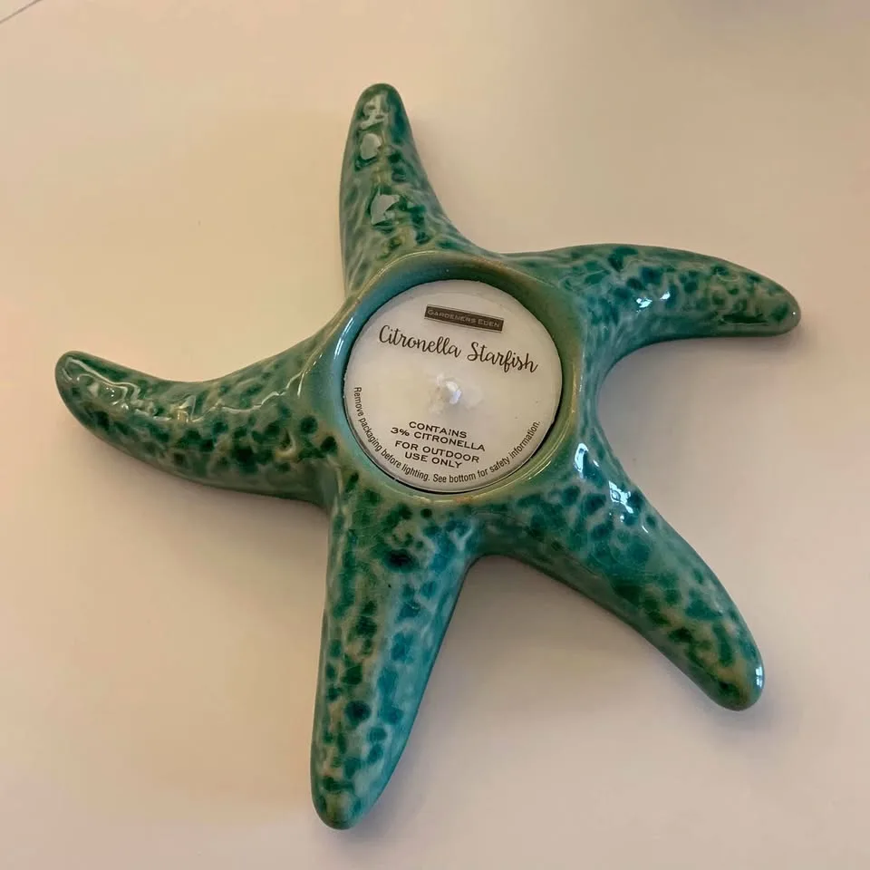 BNWT Starfish candle holder with candle thumbnail