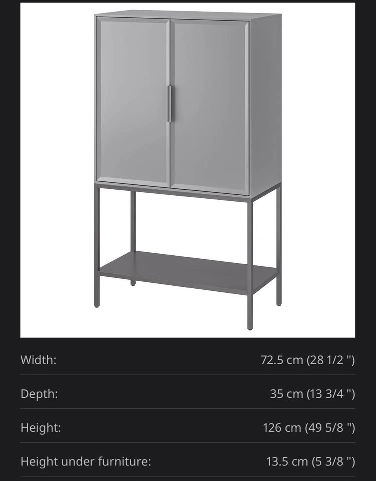 IKEA Tullstrop Metal Cabinet Grey - photo 3