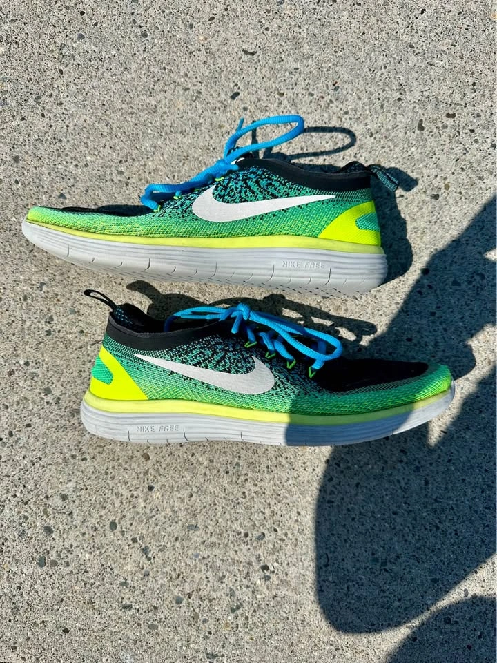 Nike Free RN Distance Mens Running Shoes Black Volt Blue Size 9 - photo 2