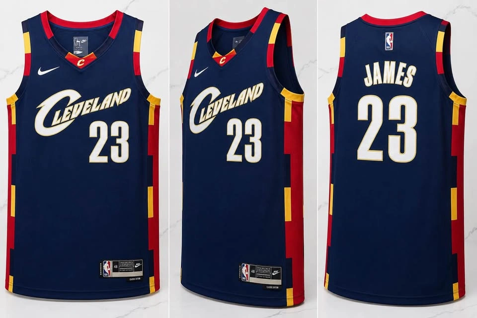 Nike LeBron James Navy Cleveland Cavaliers NBA Jersey - photo 2