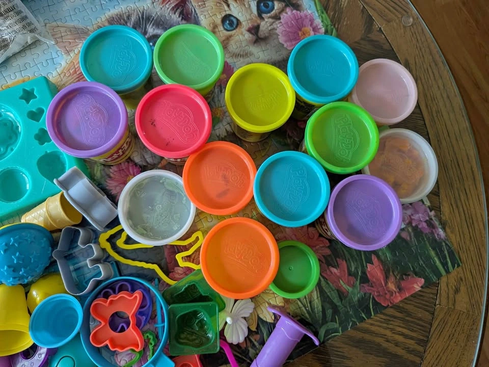 Play-Doh and Kinetic Sand Mega Lot with Tools