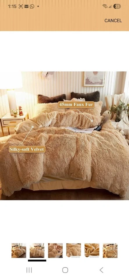 Shaggy Duvet Cover with 2 Pillow Cover set - photo 2