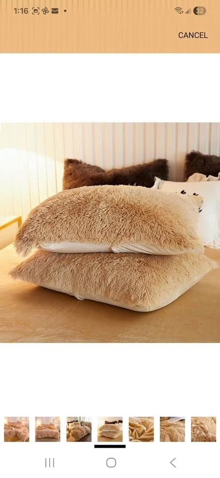 Shaggy Duvet Cover with 2 Pillow Cover set - photo 4