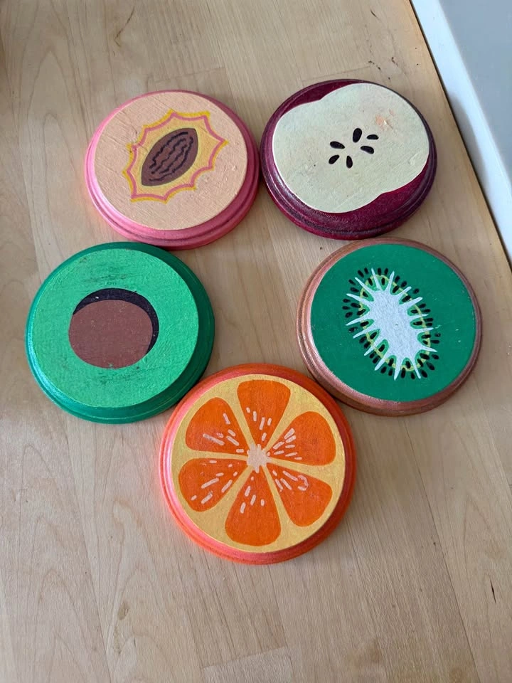 Handmade Fruit Coasters (Set of 5) – Cute Kitchen Decor