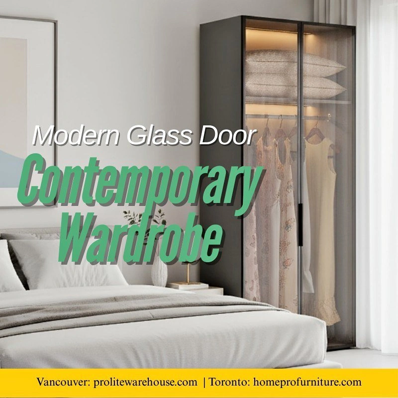 Modern Minimalist Glass Wardrobe - Stylish Bedroom Organizer