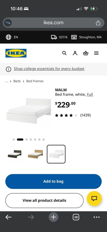 Full bed frame with 2 drawers - photo 2