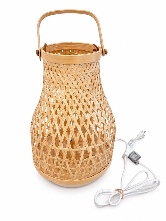 Handwoven Bamboo Lantern Table Lamp