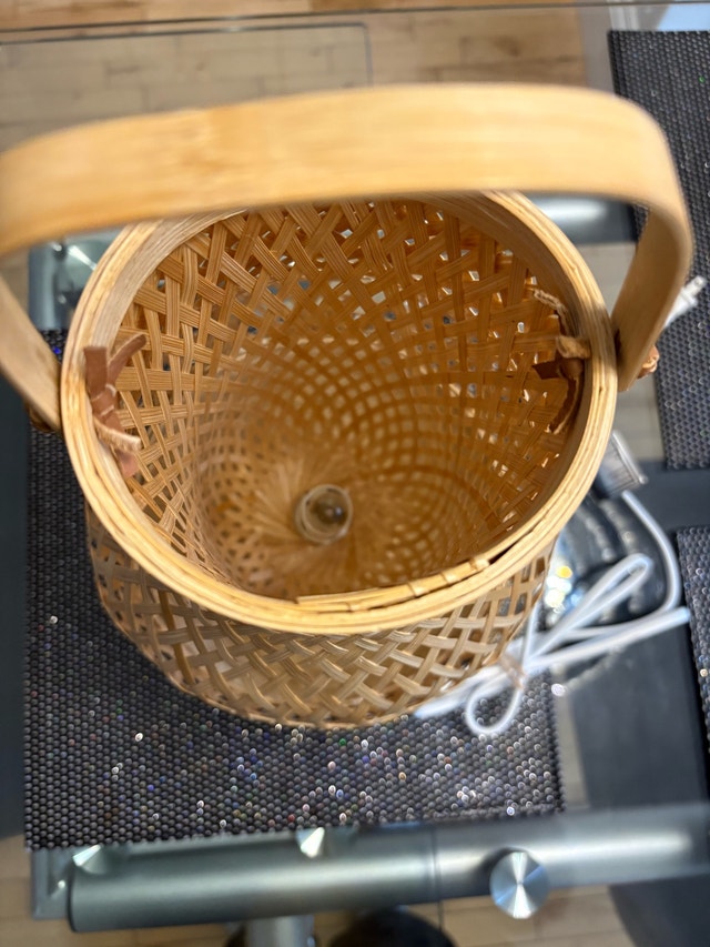 Handwoven Bamboo Lantern Table Lamp - photo 4