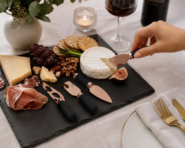 Brooklyn Rose Gold Slate Cheese Board & Knife Set 5 Piece - photo 2
