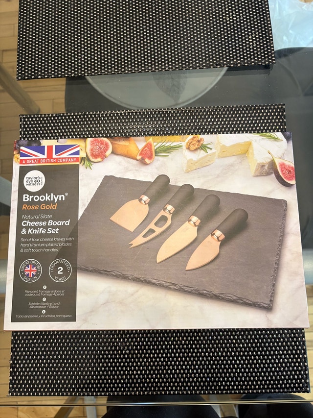 Brooklyn Rose Gold Slate Cheese Board & Knife Set 5 Piece - photo 3